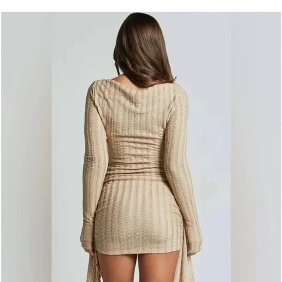 Lioness Tan Long Sleeve Knit Dress - Picture 3 of 3